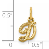 14KY Script Letter D Initial Charm view 4