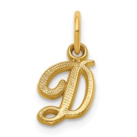 14KY Script Letter D Initial Charm view 1