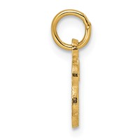 14K Yellow Gold Script Letter E Initial Charm view 2