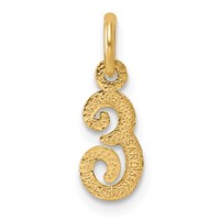 14K Yellow Gold Script Letter E Initial Charm view 3