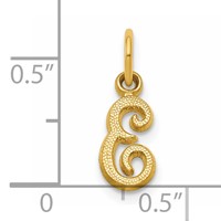 14K Yellow Gold Script Letter E Initial Charm view 4