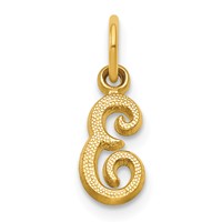 14K Yellow Gold Script Letter E Initial Charm view 1