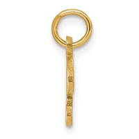 14K Yellow Gold Script Letter F Initial Charm view 2