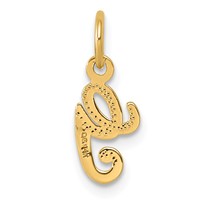 14KY Script Letter G Initial Charm view 3