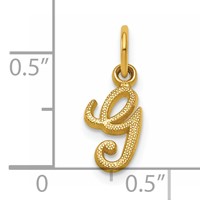 14KY Script Letter G Initial Charm view 4