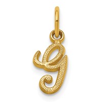14KY Script Letter G Initial Charm view 1