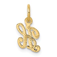 14K Yellow Gold Script Letter H Initial Charm view 3
