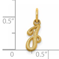 14K Yellow Gold Script Letter J Initial Charm view 4