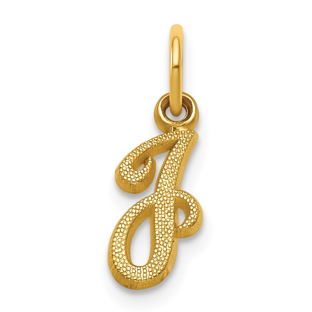 14K Yellow Gold Script Letter J Initial Charm