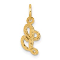 14K Yellow Gold Script Letter L Initial Charm view 3