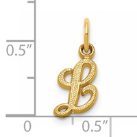 14K Yellow Gold Script Letter L Initial Charm view 4
