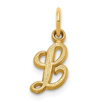 14K Yellow Gold Script Letter L Initial Charm view 1