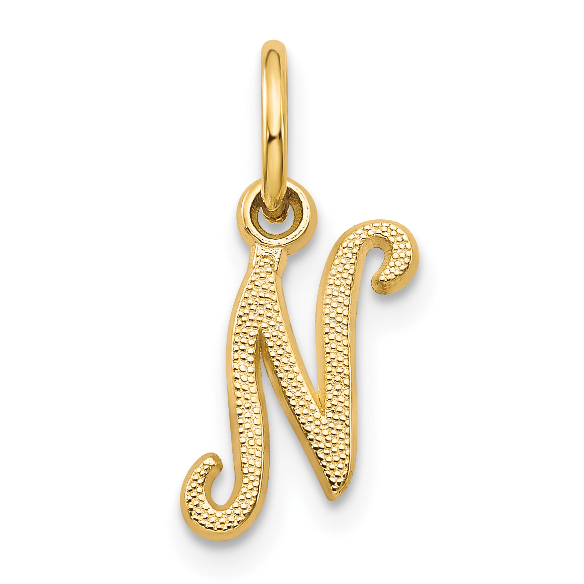 14KY Script Letter N Initial Charm (C564N)