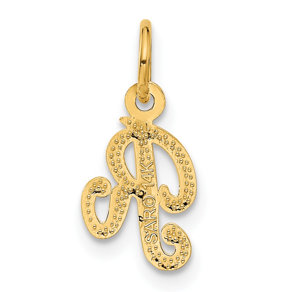 14KY Script Letter R Initial Charm (C564R)