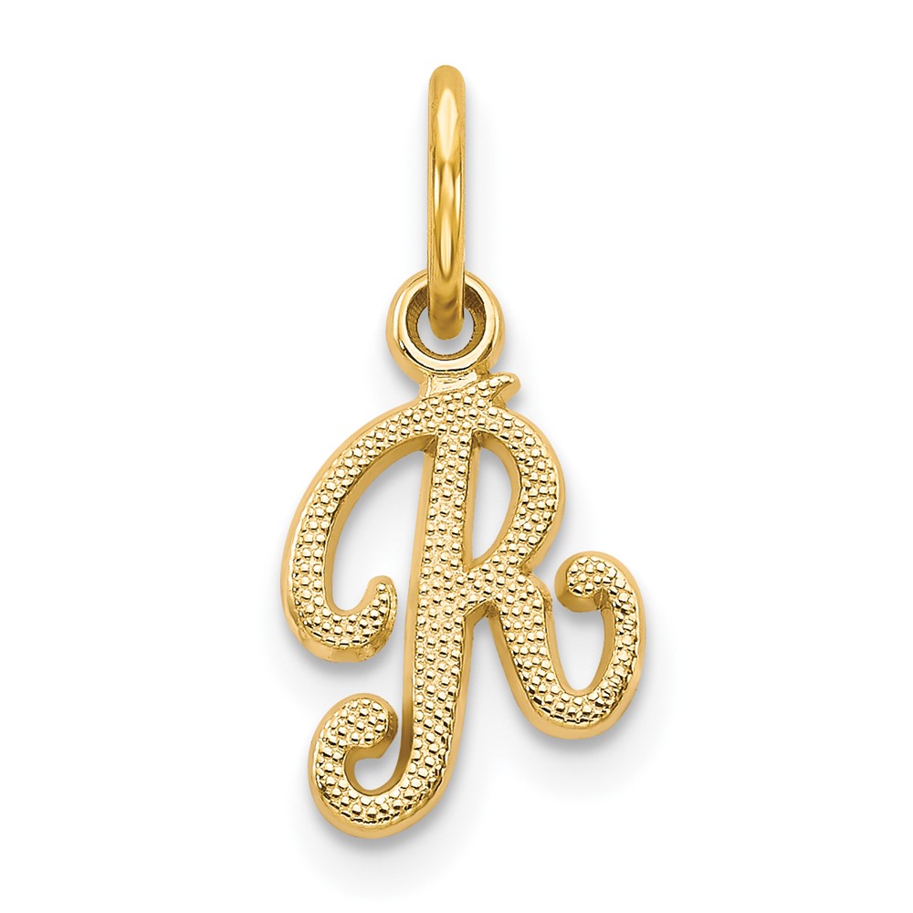 14KY Script Letter R Initial Charm (C564R)