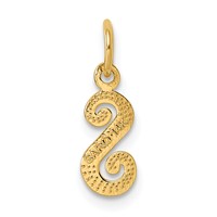 14KY Script Letter S Initial Charm view 3