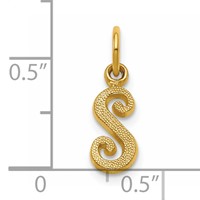 14KY Script Letter S Initial Charm view 4