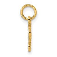 14K Yellow Gold Script Letter T Initial Charm view 2