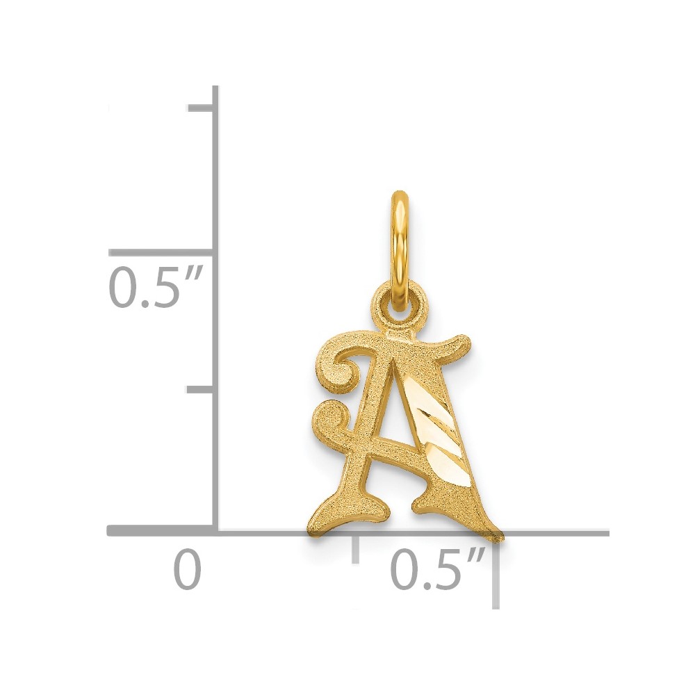 14k Letter A Initial Charm (C565A)