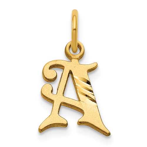 14K Yellow Gold Letter a Initial Charm
