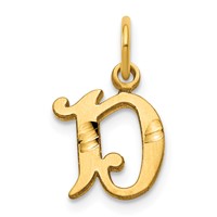 14K Yellow Gold Letter D Initial Charm view 1