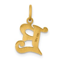 14K Yellow Gold Letter E Initial Charm view 3