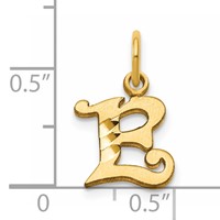 14K Yellow Gold Letter E Initial Charm view 4