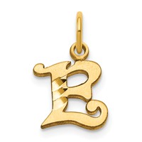 14K Yellow Gold Letter E Initial Charm view 1