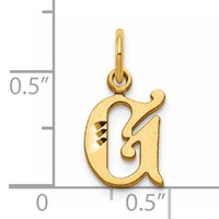 14K Yellow Gold Letter G Initial Charm view 4
