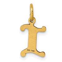 14K Yellow Gold Letter I Initial Charm view 4