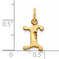 14K Yellow Gold Letter I Initial Charm view 3