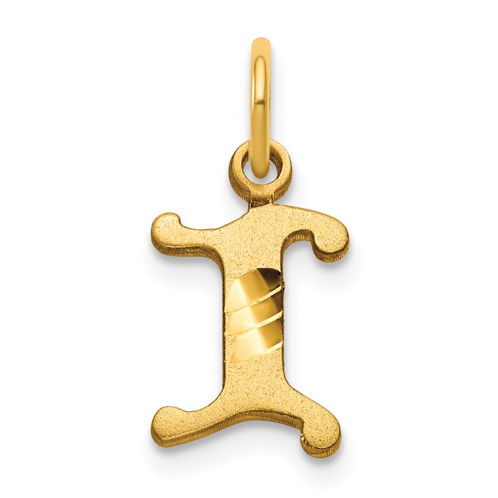 14K Yellow Gold Letter I Initial Charm