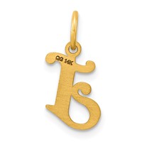 14K Yellow Gold Letter J Initial Charm view 3