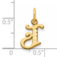 14K Yellow Gold Letter J Initial Charm view 4