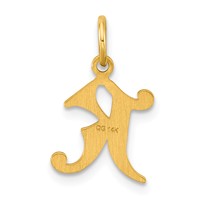 14K Yellow Gold Letter K Initial Charm view 3