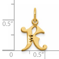 14K Yellow Gold Letter K Initial Charm view 4