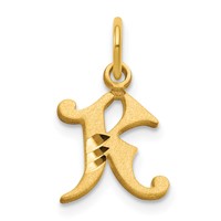 14K Yellow Gold Letter K Initial Charm view 1
