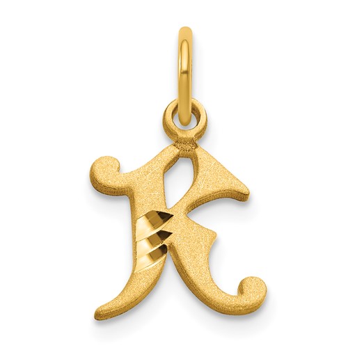 14K Yellow Gold Letter K Initial Charm
