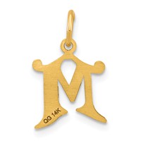 14K Yellow Gold Letter M Initial Charm view 3