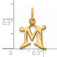 14K Yellow Gold Letter M Initial Charm view 4