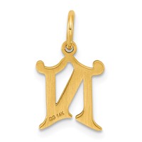 14K Yellow Gold Letter N Initial Charm view 3