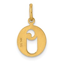 14K Yellow Gold Letter O Initial Charm view 3