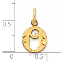 14K Yellow Gold Letter O Initial Charm view 4