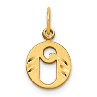 14K Yellow Gold Letter O Initial Charm view 1