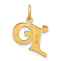 14K Yellow Gold Letter P Initial Charm view 3