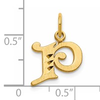 14K Yellow Gold Letter P Initial Charm view 4