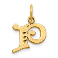 14K Yellow Gold Letter P Initial Charm view 1
