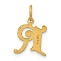14K Yellow Gold Letter R Initial Charm view 3