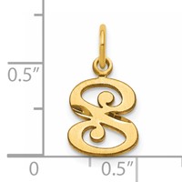 14K Yellow Gold Letter S Initial Charm view 4