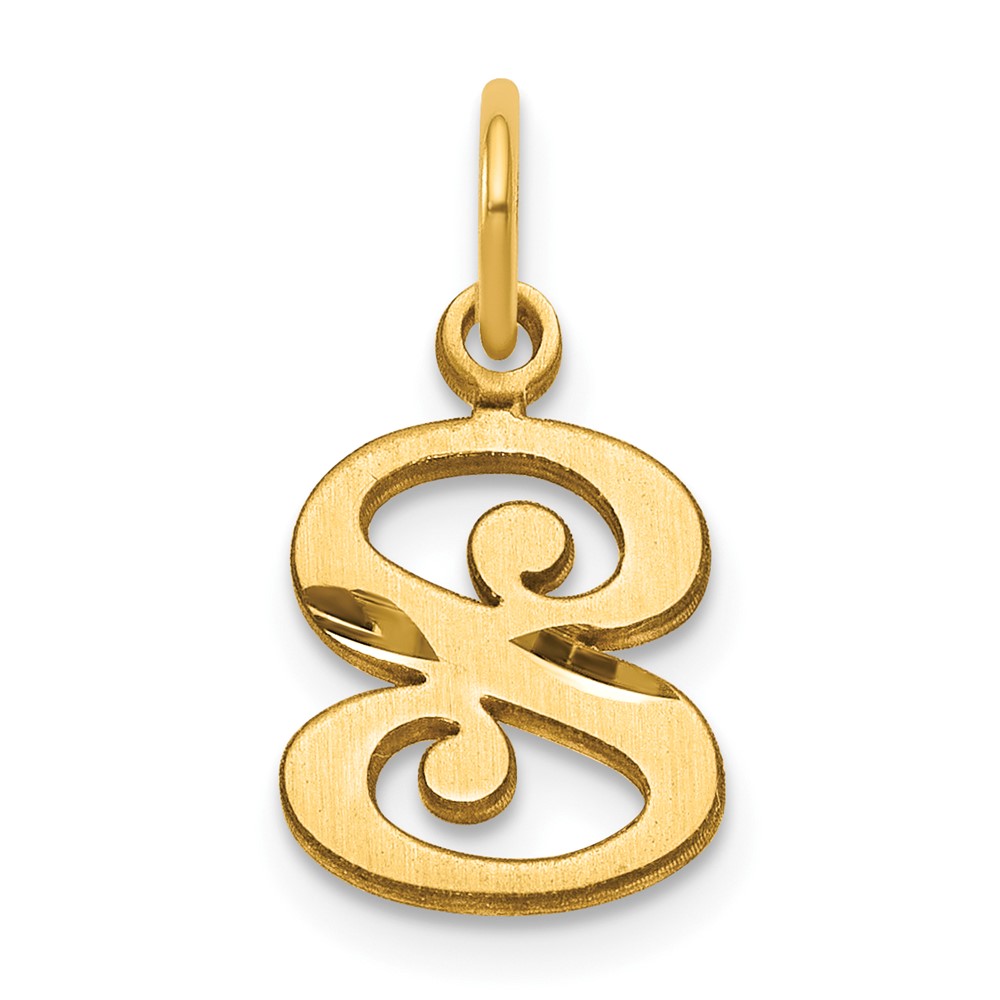 14K Yellow Gold Letter S Initial Charm